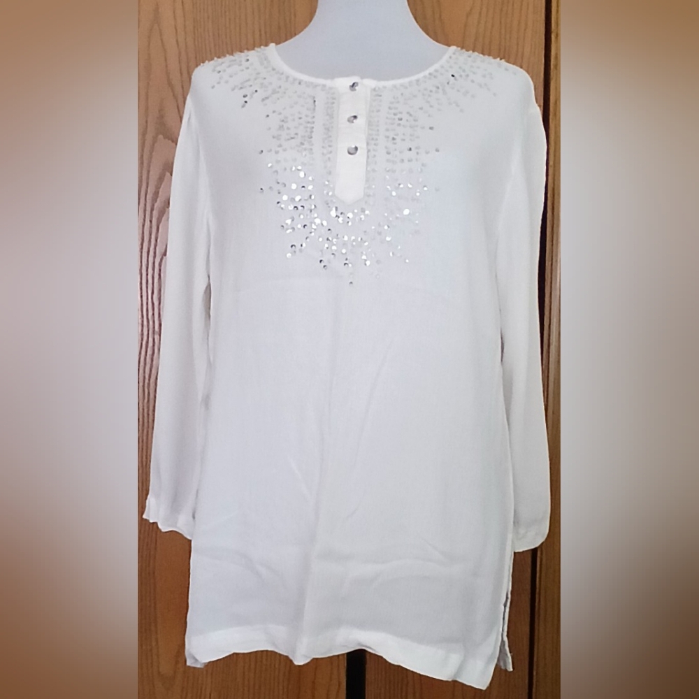 NWOT Cathy Daniels Linen Tunic Top size M(8-10)            8-028